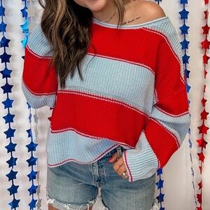 BDG Urban Outfitters Oversized Color Block Open Knit Sweater Small